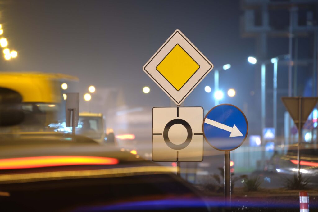 autobahn schild roter punkt